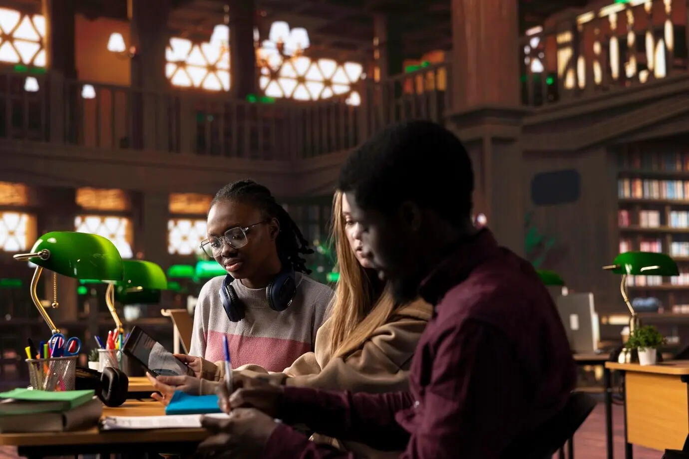 Un grupo diverso de estudiantes de emprendimiento aprende sobre liderazgo y finanzas.